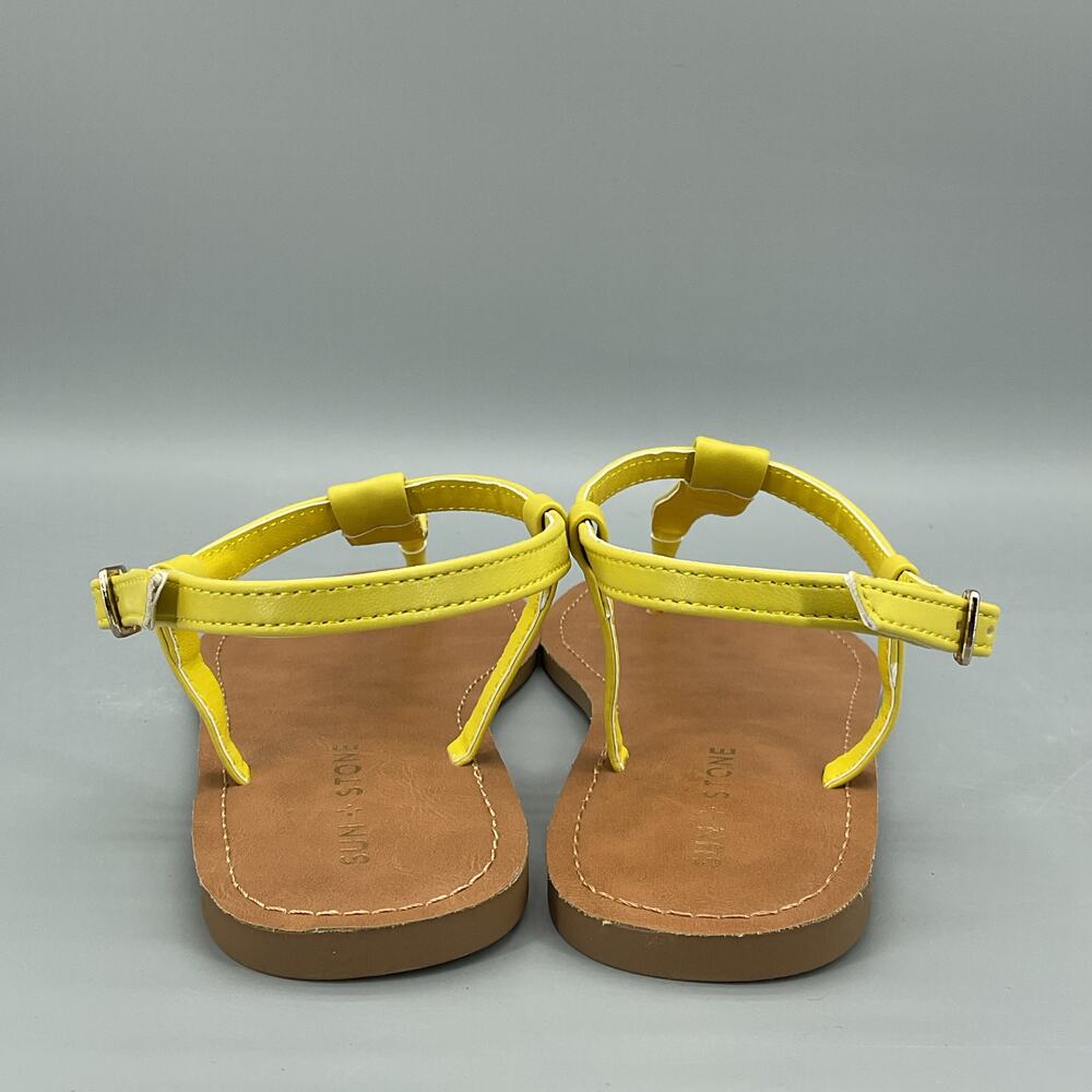 NEW Sun + Stone Women’s Kristi Slingback Flat Sandals Yellow Size 8M - Picture 4 of 10